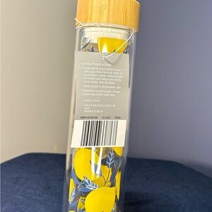 Lemon Design Glass Bath Soak Bottle with Bamboo Lid